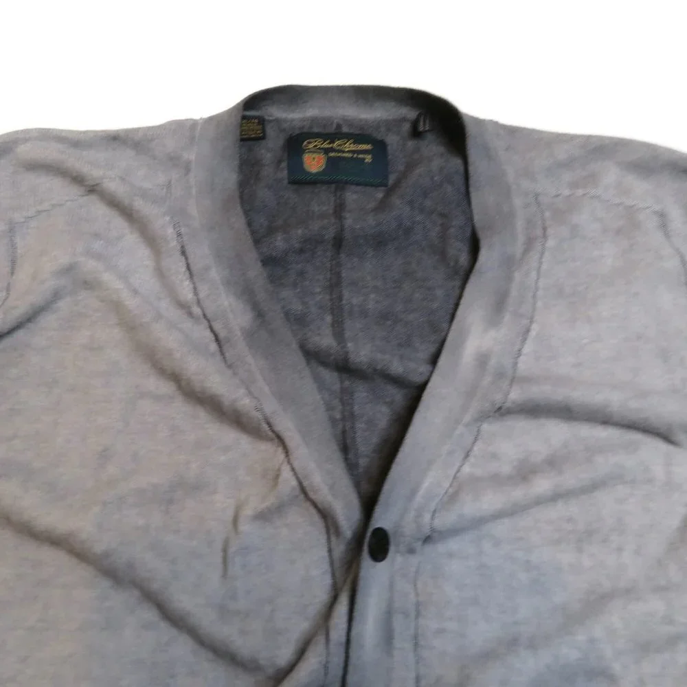 Blue Chrome Buffalo David Bitton Cardigan Sweater Mens XL Gray Cotton Button‎ Up